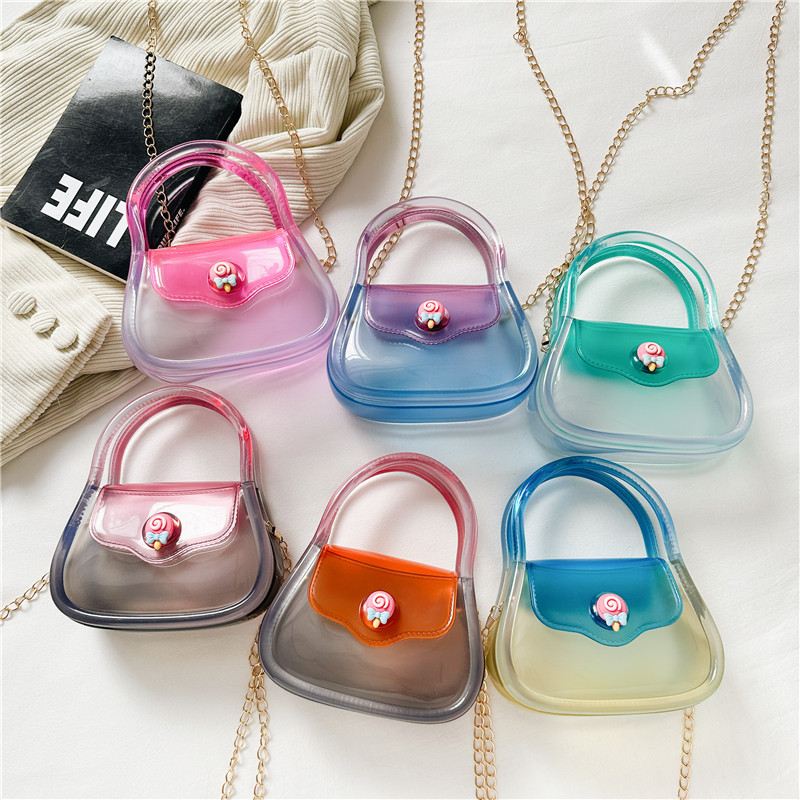 Macaron jelly bag, transparent gift bag, small and exquisite chain bag, mini xiaolongbao, hand bag, shoulder crossbody full figure