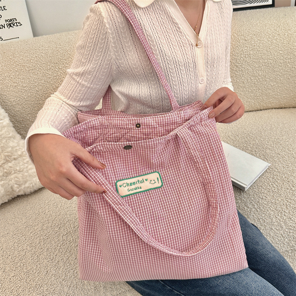 410101 Korean style laid-back double-pocket single-shoulder bag, a new autumn lightweight and casual commuting bag for classes details Picture