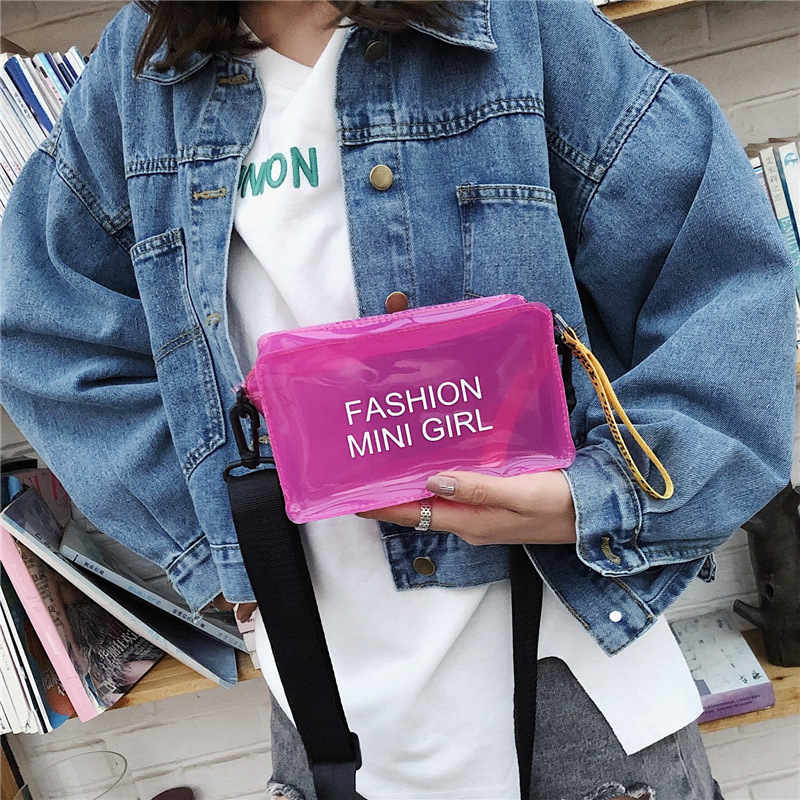 Transparent jelly small bag for women, 2021 new trendy Korean version crossbody bag, Instagram fashion, summer mini fairy, single shoulder Specification drawing