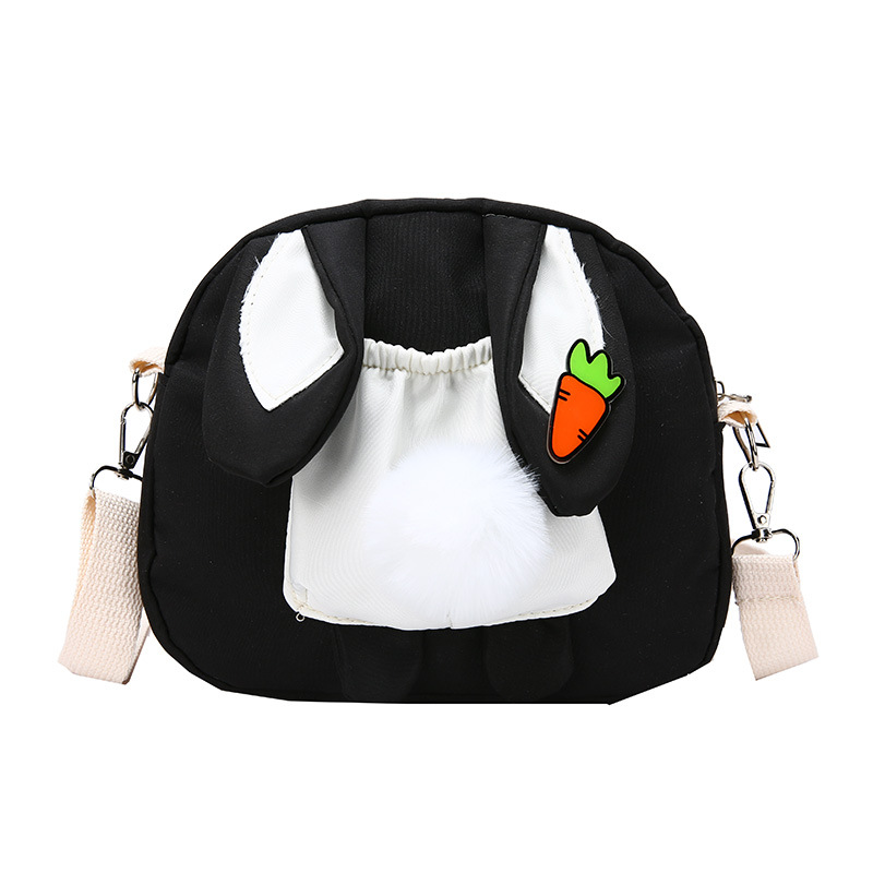 Cute rabbit canvas bag for women's crossbody 2024 new trendy ins Japanese style fresh and cute student shoulder bag Item Picture
