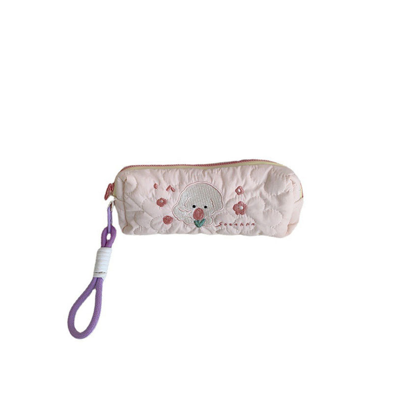 The new 34271 embroidered rabbit pen case is a cute, large-capacity student makeup bag and portable storage bag Item Picture