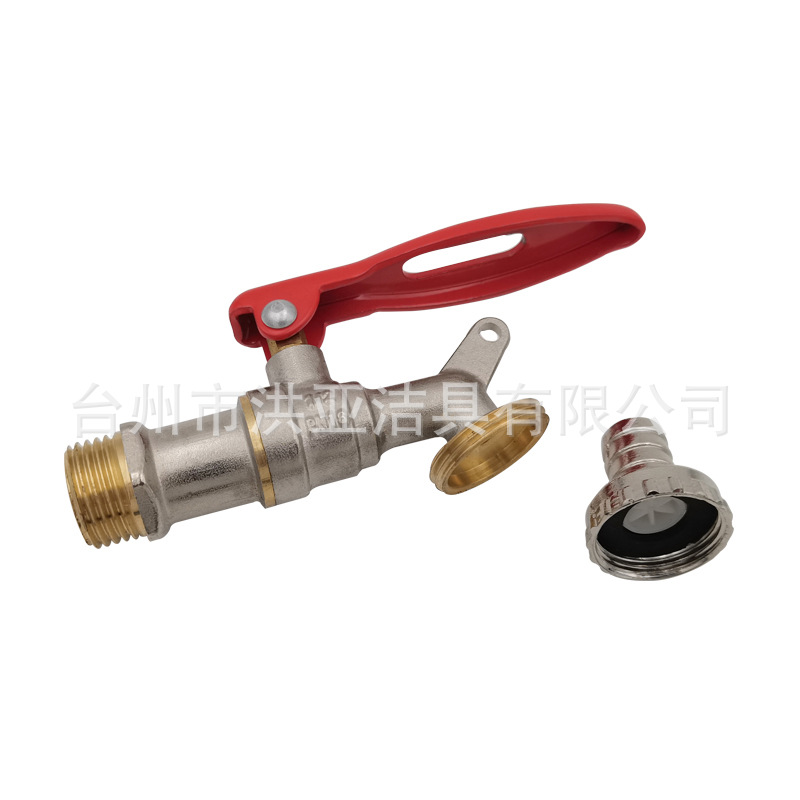 4-point brass with lock anti-theft ball core, high-flow outdoor garden quick-boiling faucet, cross-border quick-connection car wash faucet Specification drawing