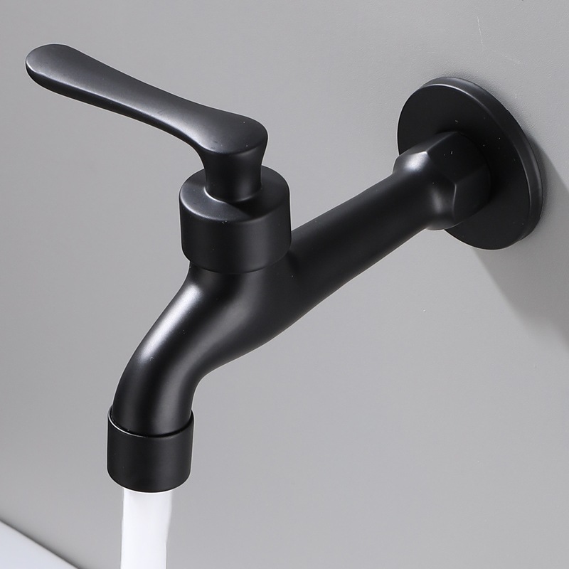 New black retro washing machine faucet, all-copper single-cooling quick-boiling faucet, 4-inch faucet, mop, pool faucet details Picture