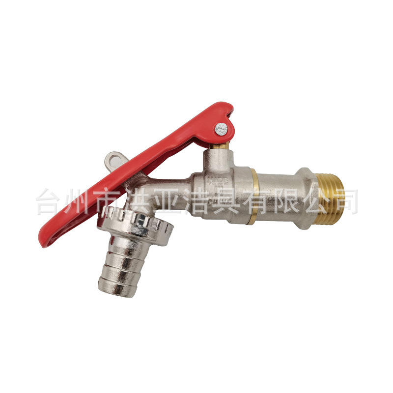 4-point brass with lock anti-theft ball core, high-flow outdoor garden quick-boiling faucet, cross-border quick-connection car wash faucet details Picture