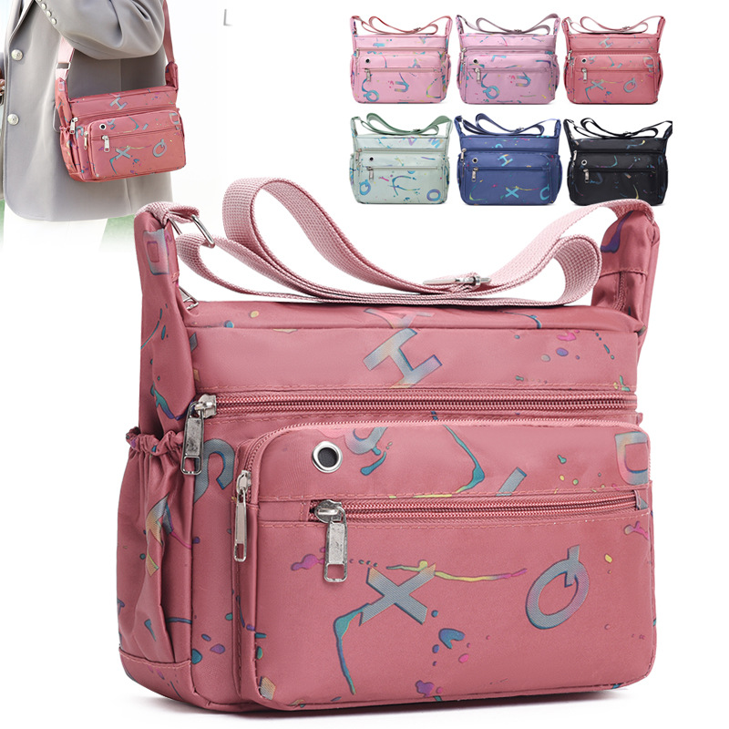 New winter casual women's bag, large-capacity printed bag for women, lightweight nylon bag, cross-border trend, single-shoulder crossbody details Picture