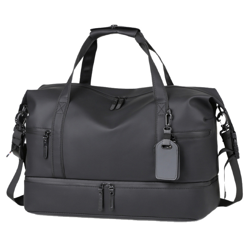 Large-capacity travel bag for men, business trip handbag, single-shoulder dry and wet luggage bag, separate fitness travel bag, short Item Picture
