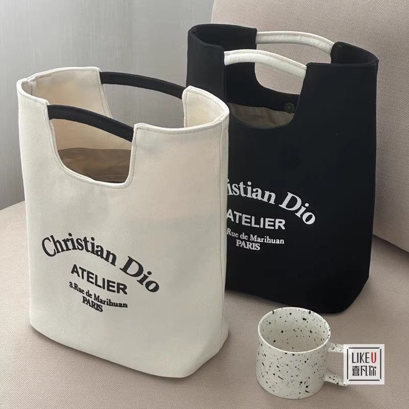 Canvas for going out to work, canvas bag, bucket, student, mom lunch box, office worker, portable bento, casual and simple Specification drawing