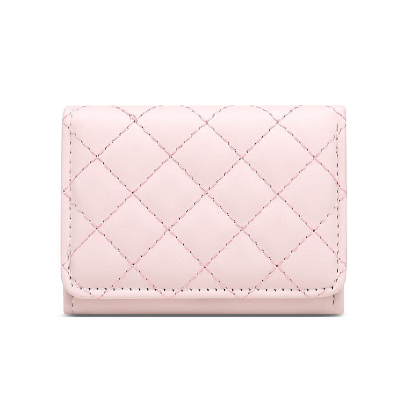 Amazon's best-selling women's PU 30% off wallet business card case, portable large-capacity diamond-shaped anti-theft simple business card holder Item Picture