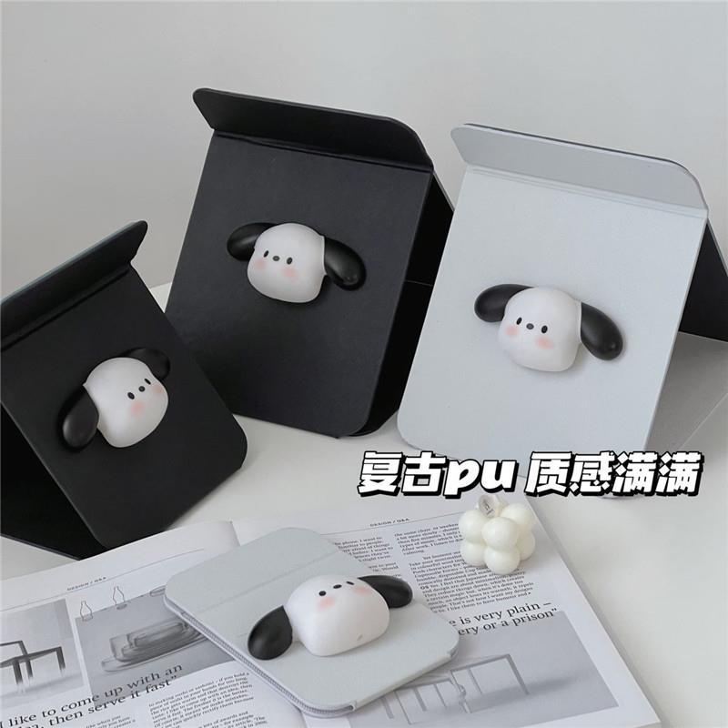 Cute little dog folding mirror, makeup mirror, portable mirror, small desktop mirror for dormitory, home desktop mirror full figure
