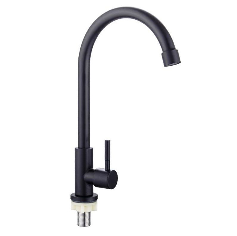 Kitchen faucet, stainless steel black washbasin, single-cooling universal sink, single-cooling vertical rotatable faucet Item Picture