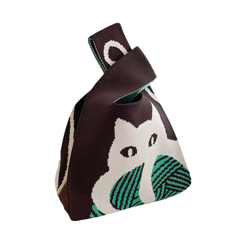 Hand-held bags, knitted hand-held bags, fashionable Japanese-style shoulder bags, baby walking handbags, small bags for going out to work Item Picture