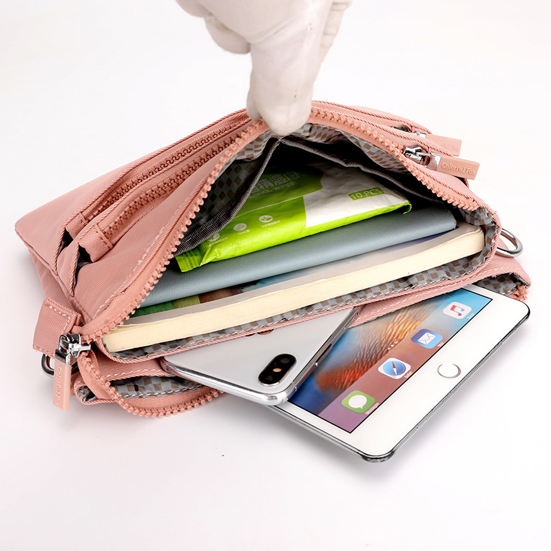 Colorful fox crossbody bag for women, large-capacity multi-layer single-shoulder bag, Japanese style, simple and versatile, water-resistant bag Application Scenario
