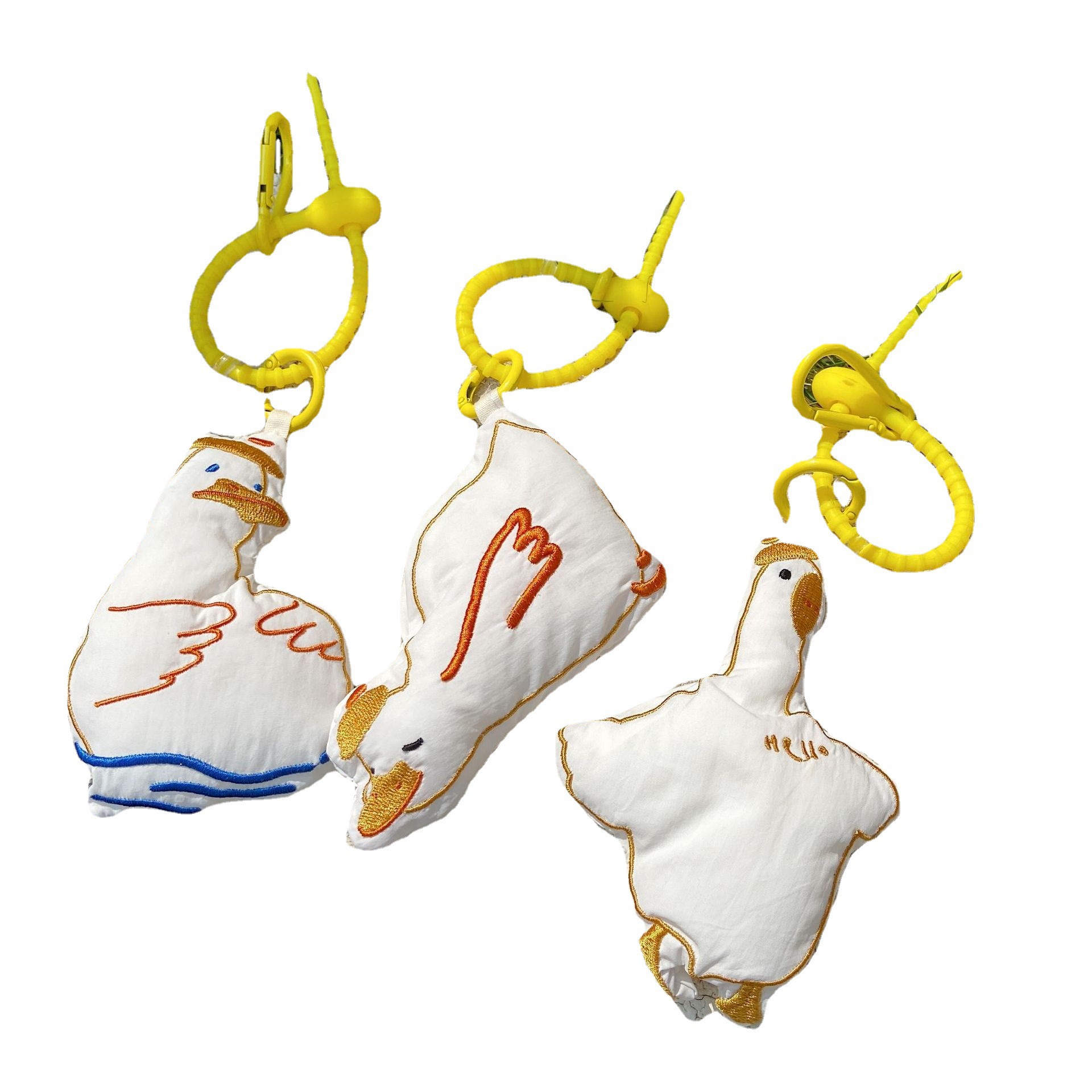 22182 Cute and soft big white Duck Pendant, Oil Duck Keychain, ins schoolbag pendant, versatile doll pendant Item Picture