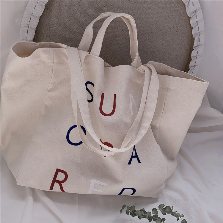 03295 Casual canvas bag, cute girl Japanese style bag, Harajuku chic student large capacity single-shoulder bag Application Scenario