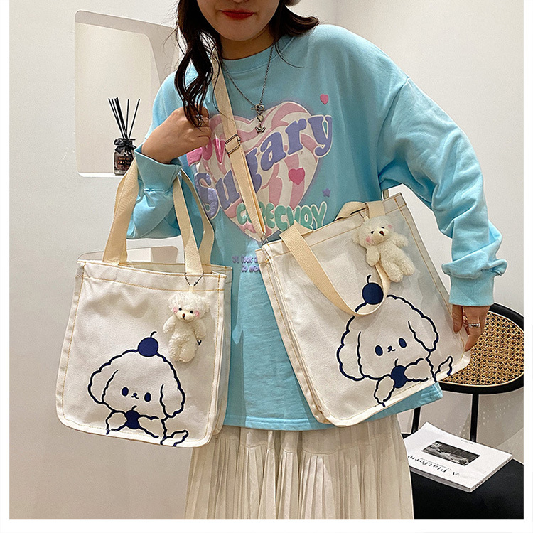A new large-capacity Korean Instagram canvas bag for girls, a simple single-shoulder handbag for junior high school and primary school students undefined