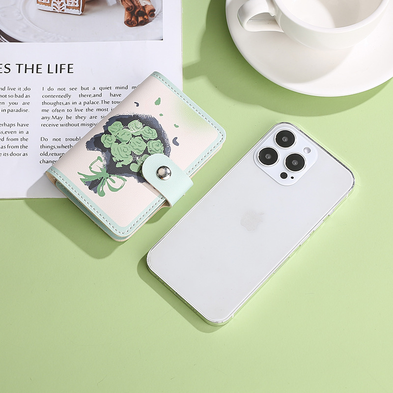 A fresh and clean driver's license card case for women, anti-demagnetization, ultra-thin, large-capacity, multi-slot, fashionable and high-appearance-level card case Specification drawing