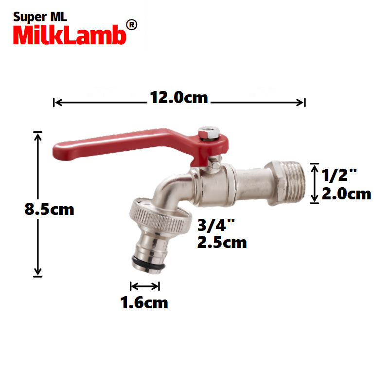 Cross-border exclusive 1/2x3/4 garden zinc alloy faucets, pacifiers, belt faucets, zinc alloy faucets [Red] Application Scenario