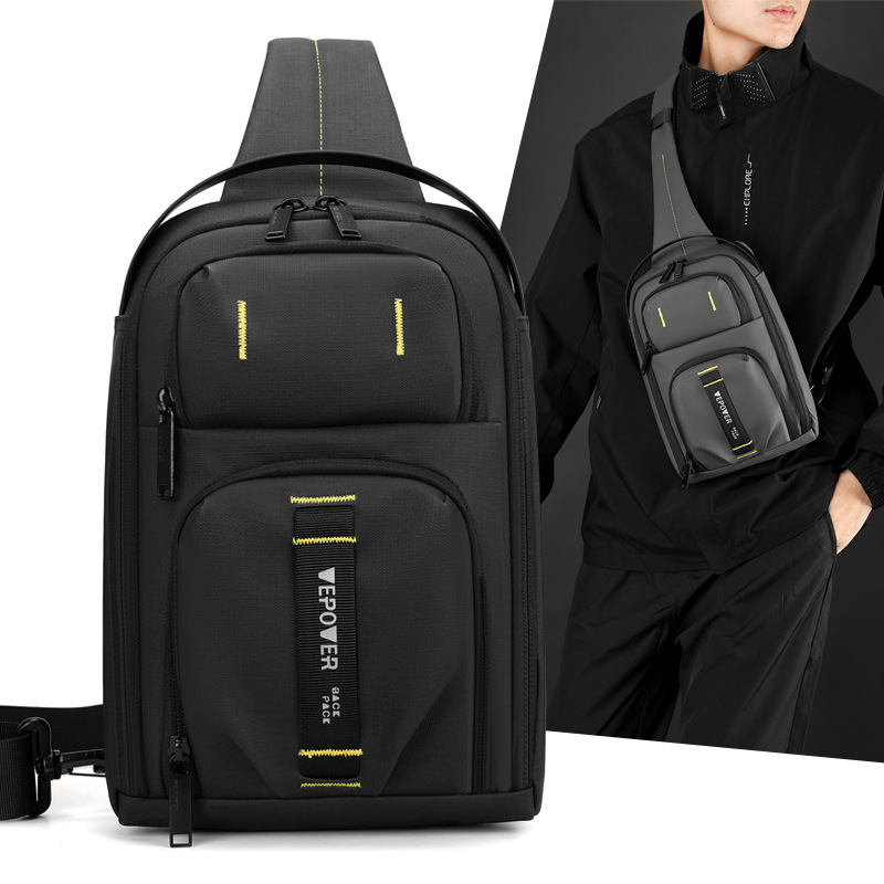 WEPOWER's new business chest bag, commuter crossbody bag, men's portable bag for going out, and household travel chest bag full figure