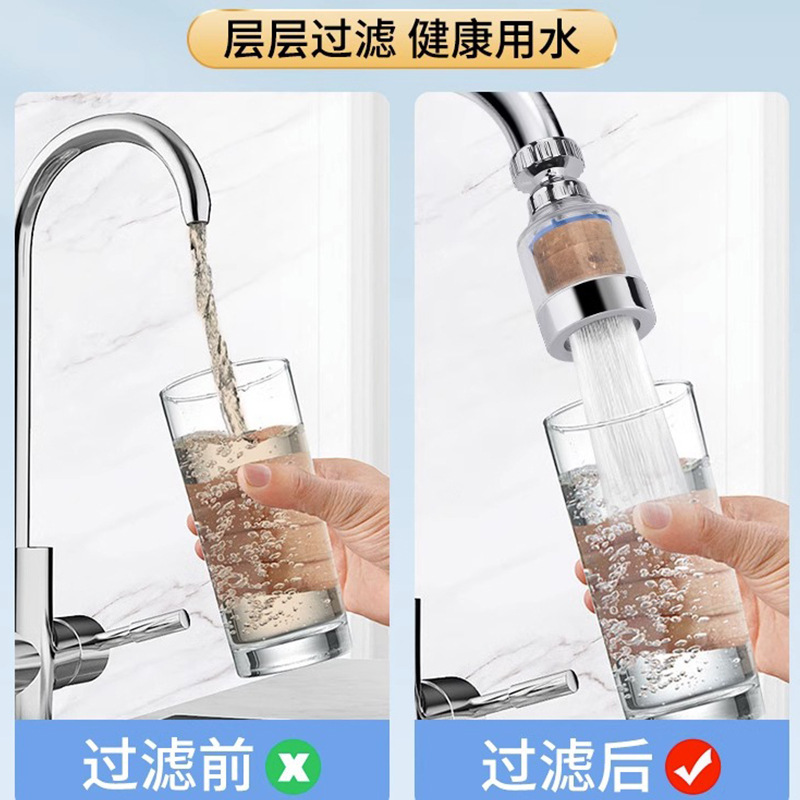 Kitchen faucet filter purifier, household extender, splash-proof head, tap water filter, filter core, filter Application Scenario