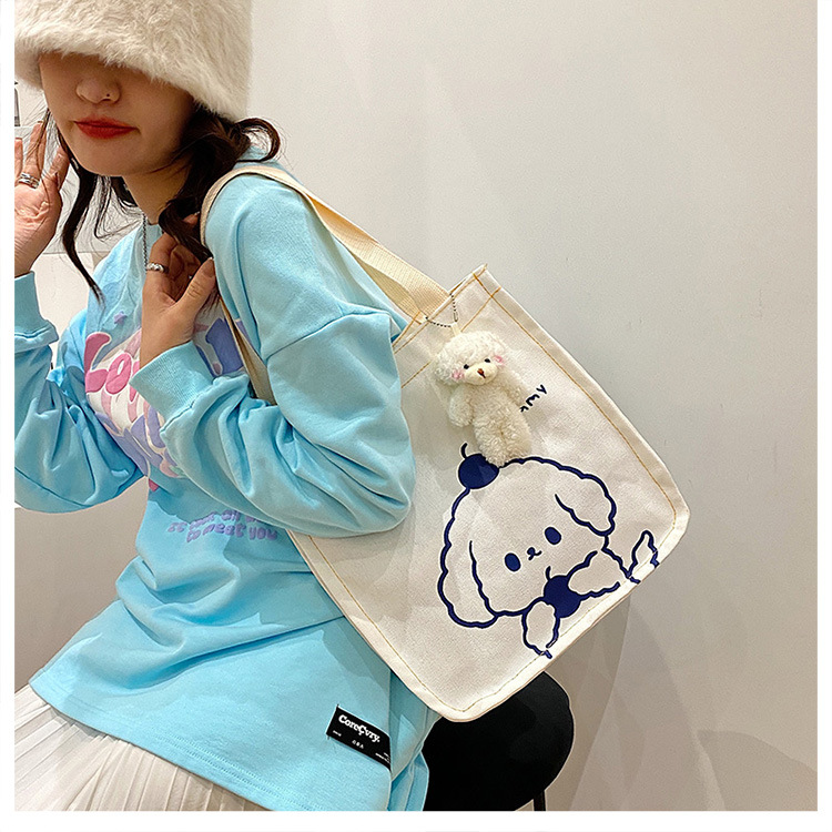 A new large-capacity Korean Instagram canvas bag for girls, a simple single-shoulder handbag for junior high school and primary school students undefined