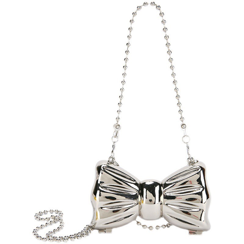 Mini fashionable bow acrylic bag, cross-border red envelope, niche design and decoration, versatile hand-held chain bag Item Picture