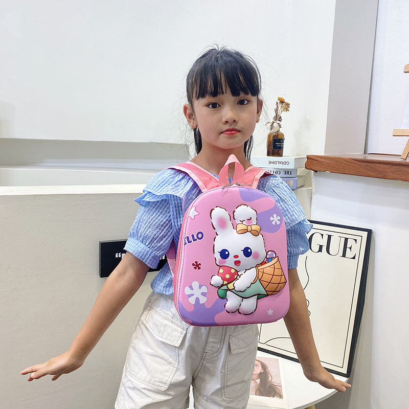 New Strawberry Bear Children's 3D hard shell schoolbag for 3-6 years old kindergarten small schoolbag, ultra-light cartoon backpack details Picture