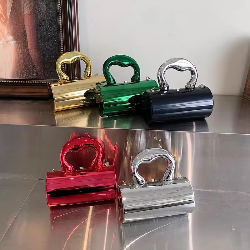 Candy-colored acrylic cylinder bag 2025 new style soft girl Instagram influencer personality shiny single-shoulder crossbody bag details Picture