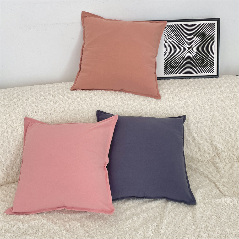 bj250228 simple and plain living room sofa pillowcase, car backrest, office pillow, solid color pillowcase details Picture