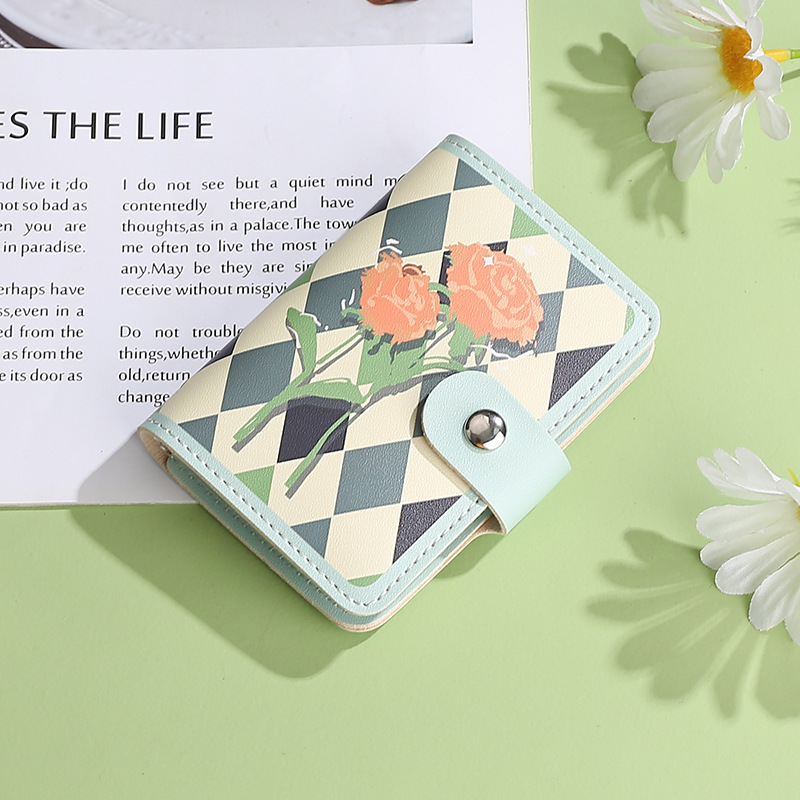 A fresh and clean driver's license card case for women, anti-demagnetization, ultra-thin, large-capacity, multi-slot, fashionable and high-appearance-level card case details Picture