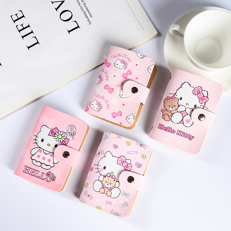 Cute cartoon card case for women, exquisite and high-end, large-capacity, multi-card position, ultra-thin, anti-demagnetization, small ID card holder details Picture