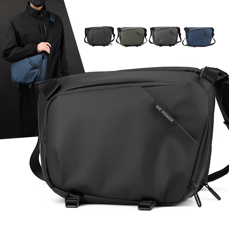 WEPOWER trendy and fashionable single-shoulder bag, water-resistant multi-functional large-capacity crossbody bag, business commuting chest bag full figure