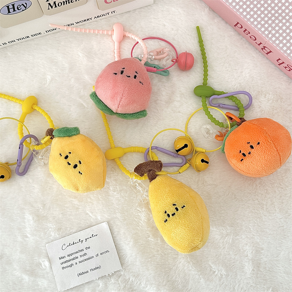 L51181 Cute Fruit plush Pendant, women's keychain gift, couple backpack pendant, schoolbag doll pendant full figure