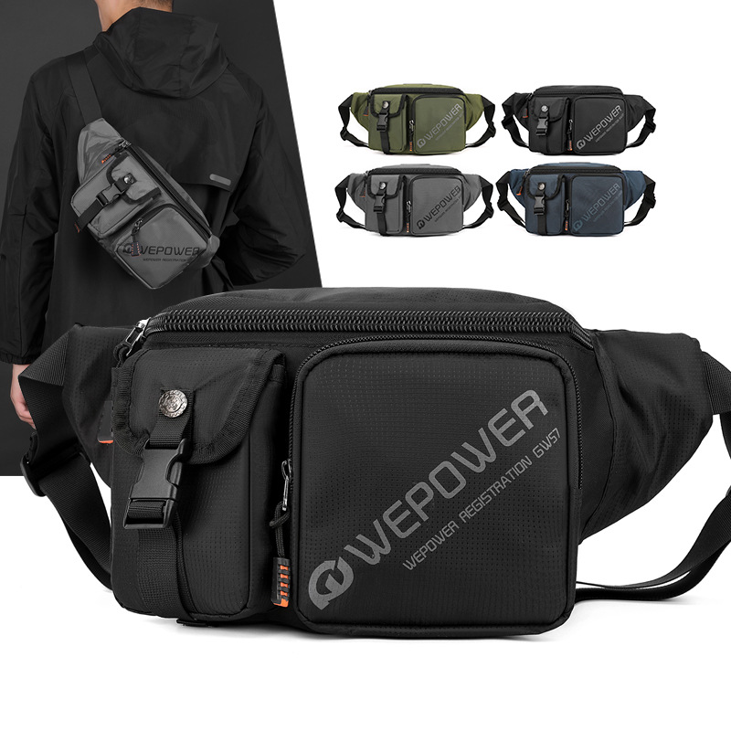 The new WEPOWER men's travel chest bag is simple, lightweight, a fashionable and water-resistant single-shoulder crossbody bag full figure
