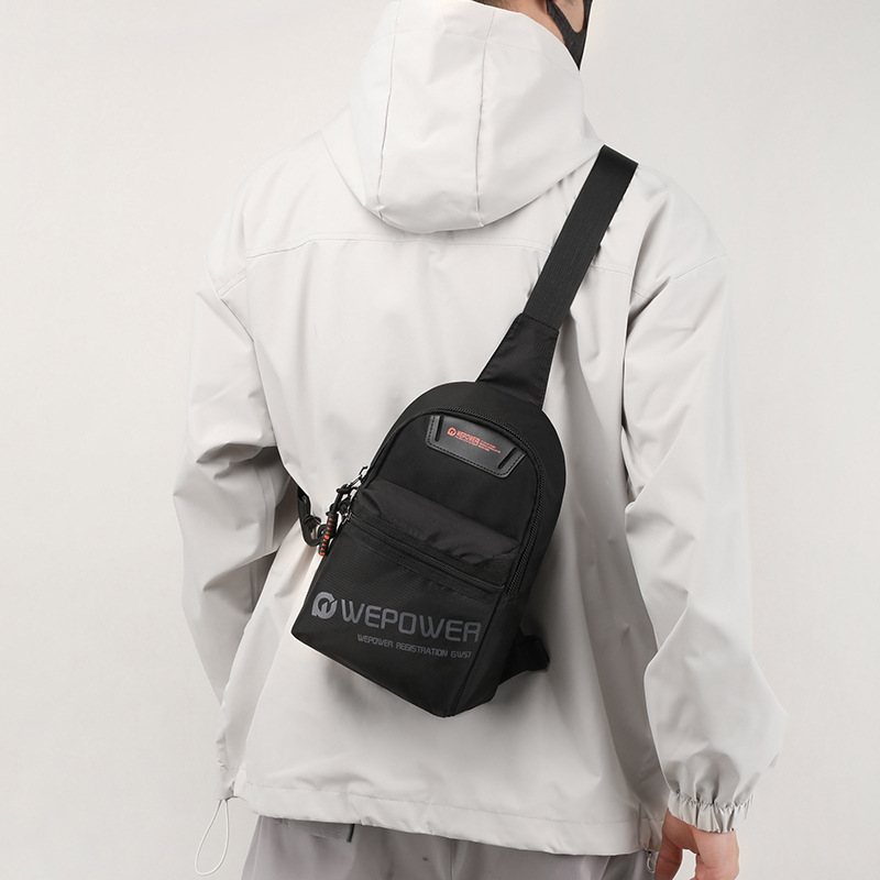 WEPOWER's new cross-border fashion single-shoulder bag, men's bag, multi-pocket lightweight commuting crossbody bag, and casual chest bag details Picture