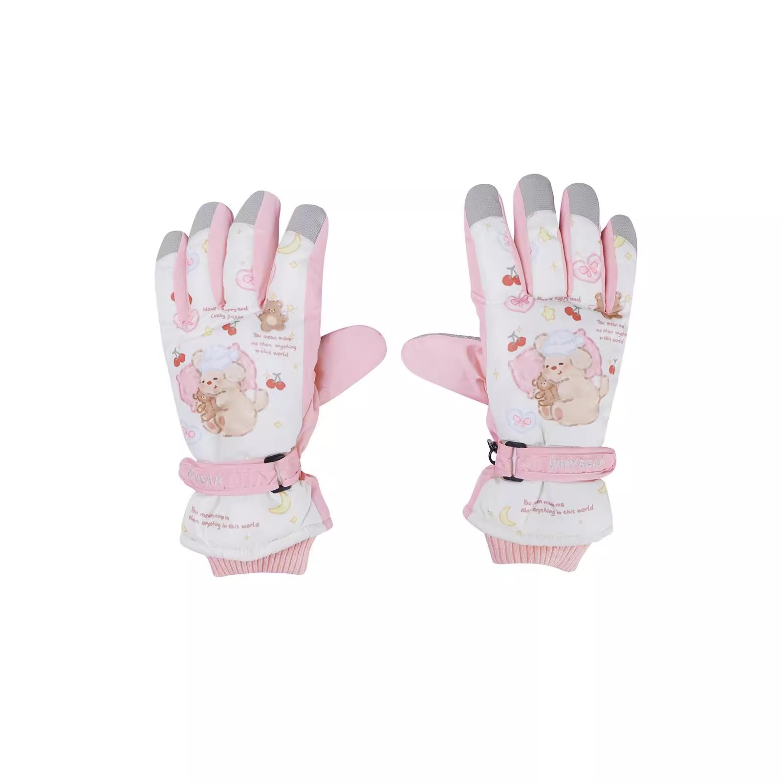 Ski gloves for women in winter, touch screen, fleece, thickened, warm, windproof, cold-proof and waterproof. Motorcycle riding gloves for women Item Picture