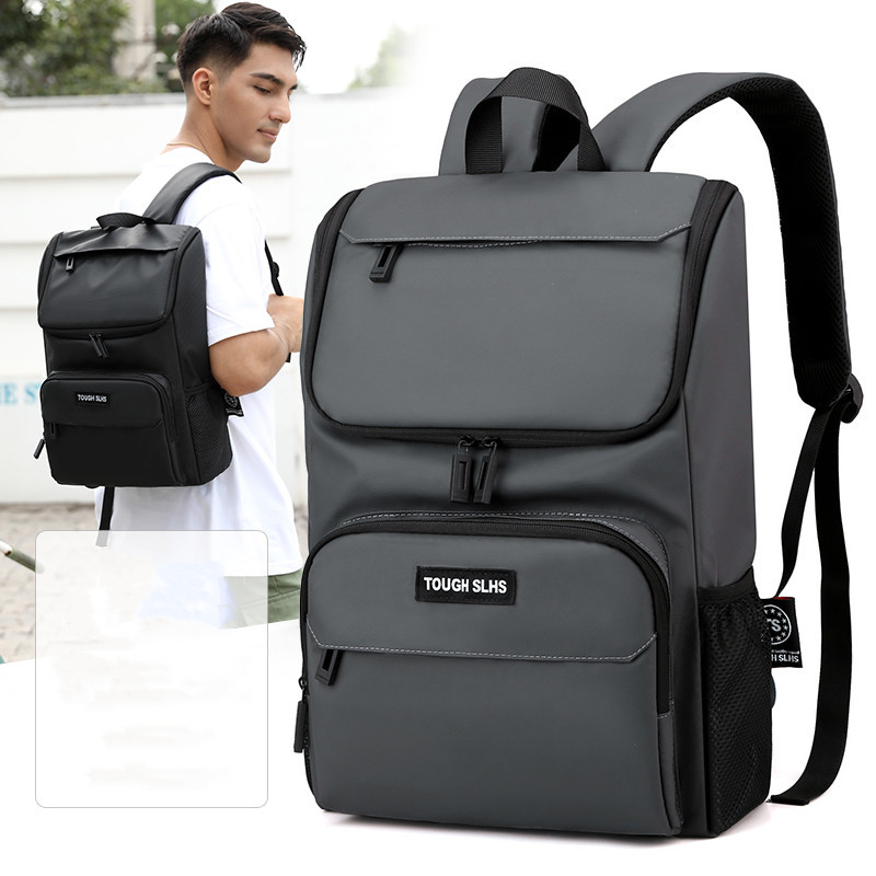 New men's casual backpack, trendy large-capacity backpack, business commuting computer bag, fashionable and casual men's bag, schoolbag full figure