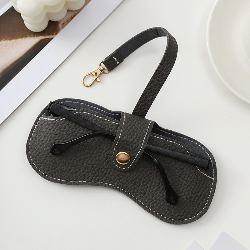 New best-selling wholesale vintage sunglasses bag, portable buckle glasses case, fashionable and simple glasses storage bag Specification drawing