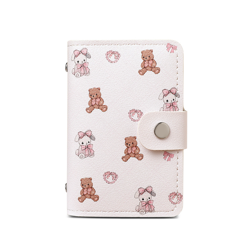 The new rabbit-bear design, fashionable double-sided card bag, cute female anti-demagnetization ID card, 24-card position bank card book Item Picture
