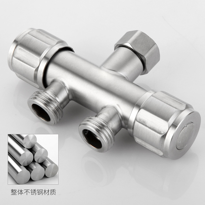 304 stainless steel washing machine faucet diverter, one inlet and two outlets, dual water outlet, one split and two adapter faucet Application Scenario
