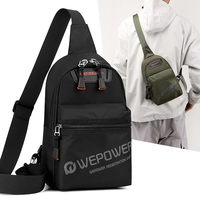 WEPOWER's new cross-border fashion single-shoulder bag, men's bag, multi-pocket lightweight commuting crossbody bag, and casual chest bag full figure