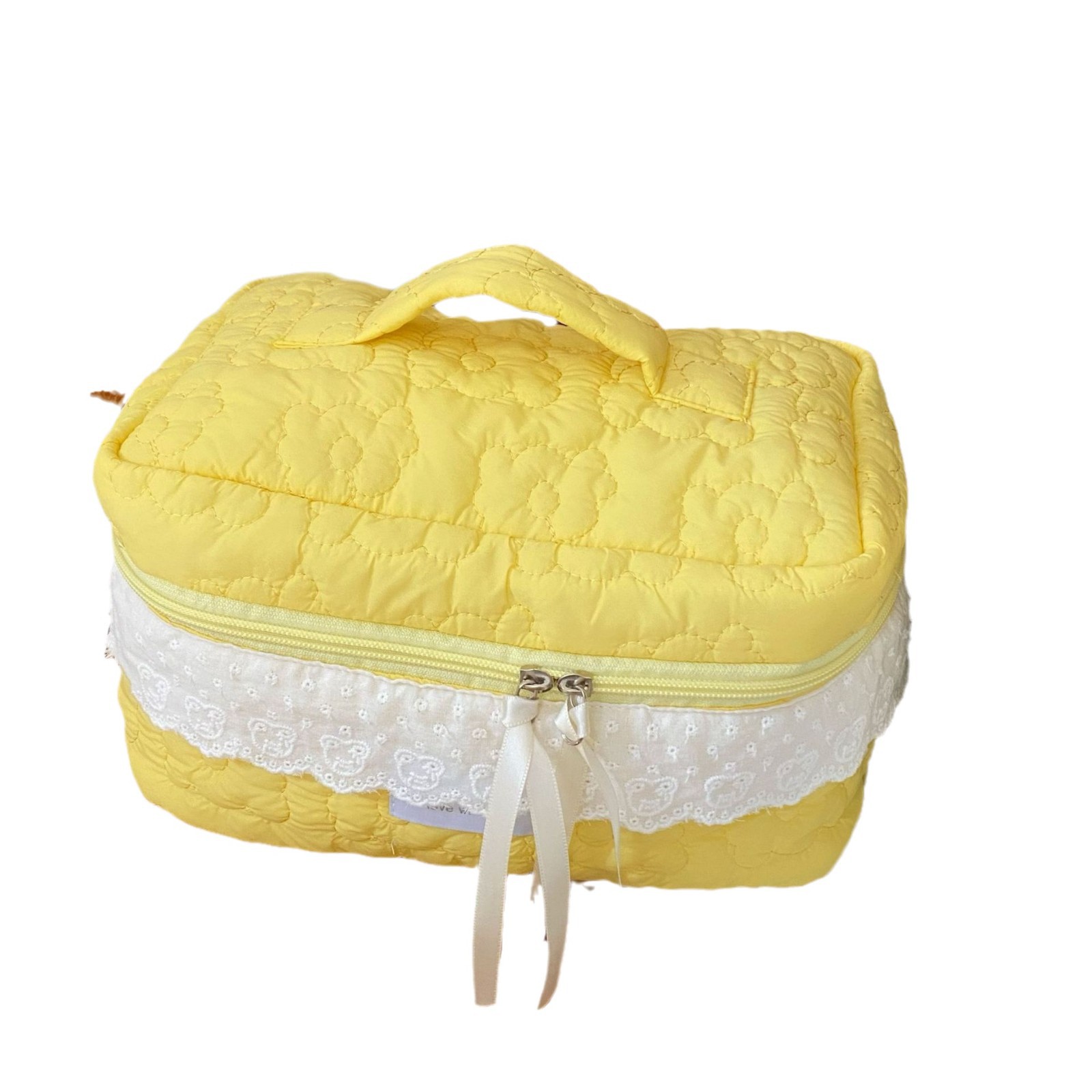 2024 New lace candy-colored makeup bag, large-capacity portable skin care product storage bag, business trip and travel toiletry bag Item Picture
