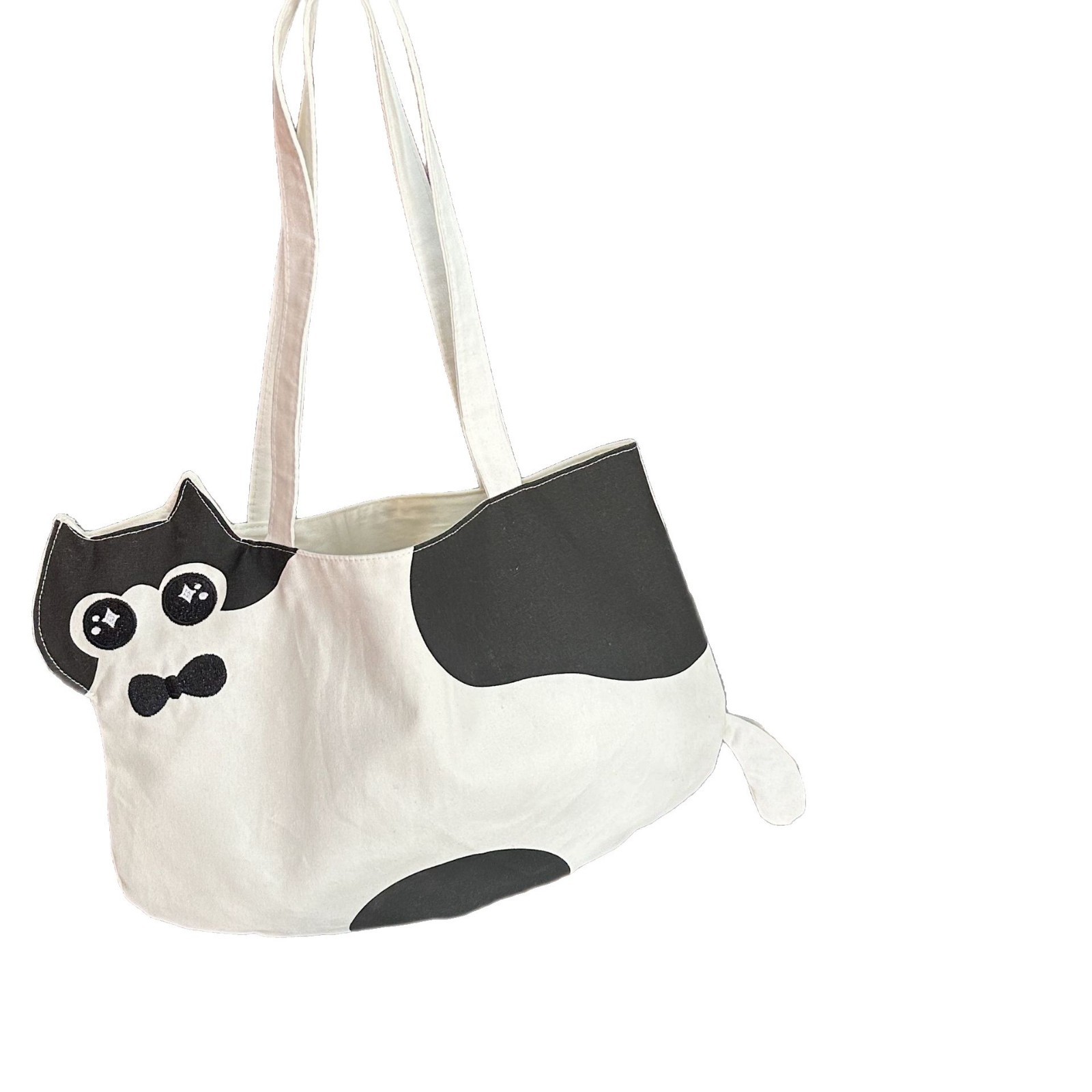 52211 Cartoon cat Tote canvas bag, cute and adorable girl single-shoulder bag, student hand-held large-capacity shopping bag Item Picture