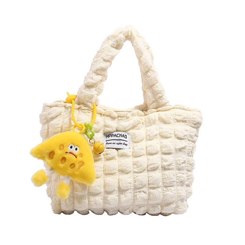 New cloud bubble pleated commuter single-shoulder hand-held bun mother bag, simple and large-capacity summer Korean version ins women's bag Item Picture