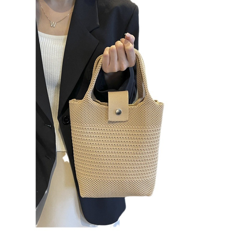 Niche and stylish handbags, women's casual bags, knitted bags, simple hollowed-out bags, high-end feel, Japanese and Korean bags, ins style Item Picture