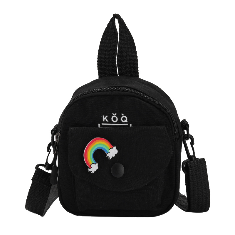 Cute and simple small bag, 2024 new trendy and versatile canvas crossbody bag, Korean-style casual single-shoulder small square bag for women Item Picture
