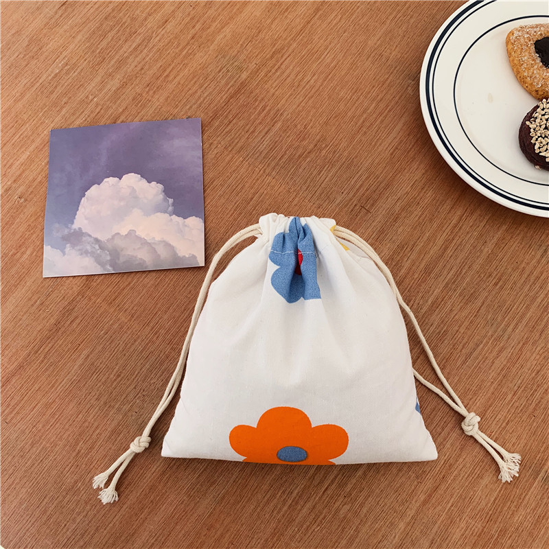 01123 Cotton and linen drawstring drawstring bags for home and travel, cosmetic organization bags, storage bags, key dust-proof bags wholesale Item Picture