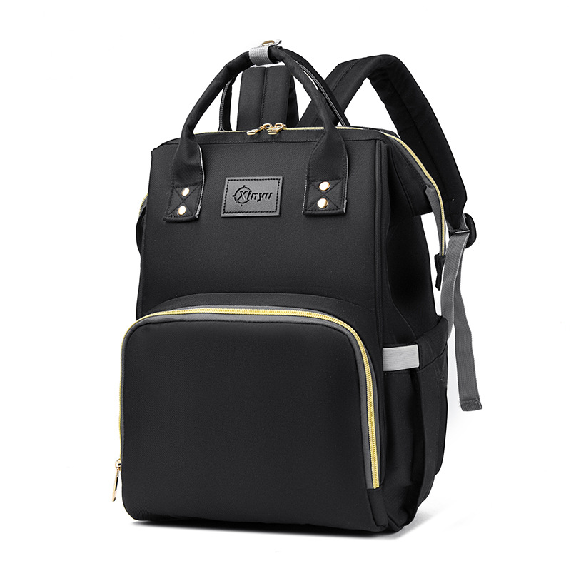 Mummy Bag 2025 New large-capacity, color-blocking, versatile and fashionable baby bag, backpack, mom and baby walk bag Specification drawing
