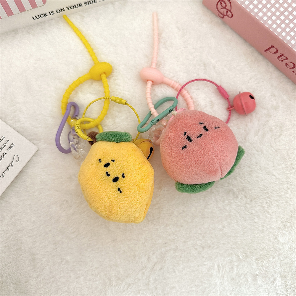 L51181 Cute Fruit plush Pendant, women's keychain gift, couple backpack pendant, schoolbag doll pendant details Picture