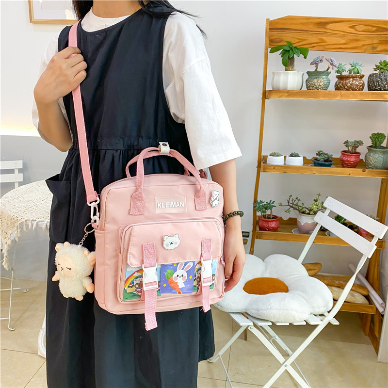 Book bag, handbag, canvas bag, large-capacity crossbody bag for girls, single-shoulder bag for primary school students, tutorial bag for classes, tutoring Specification drawing
