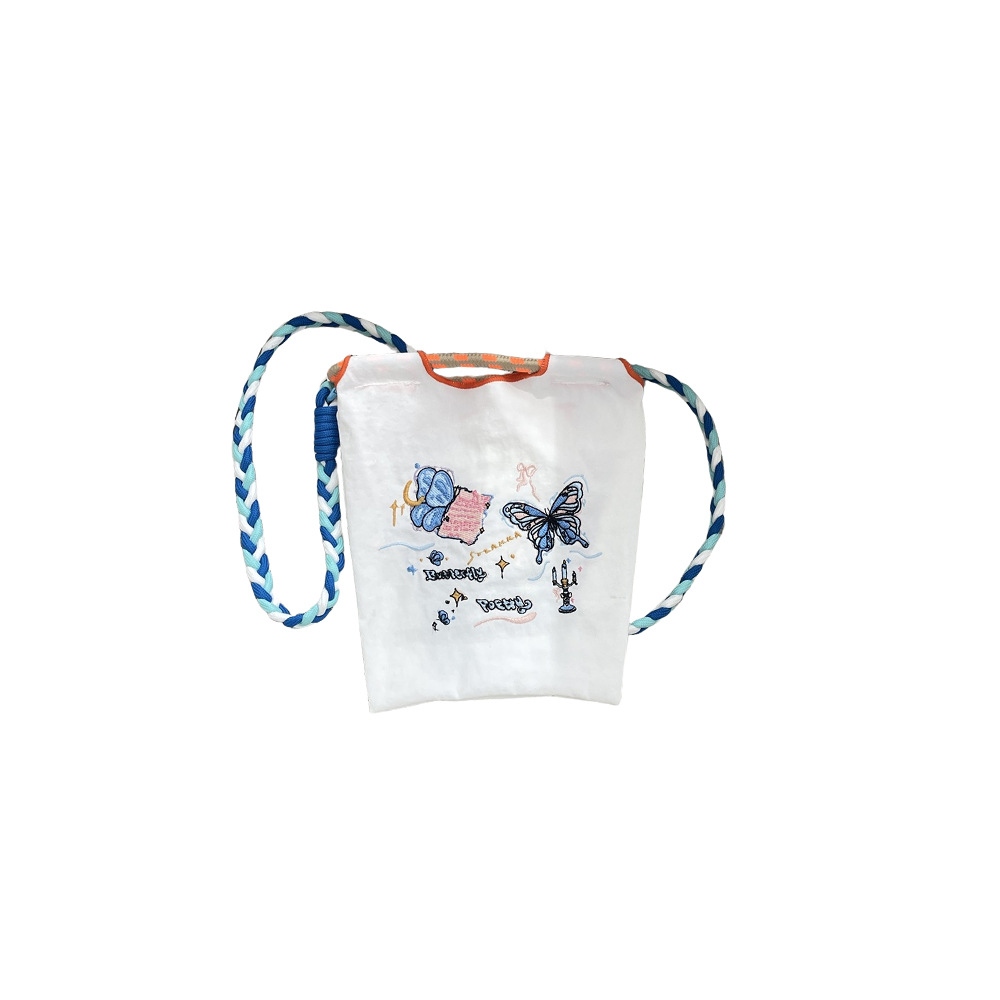 4691 ins mini embroidered Oxford cloth small bag, hand-carry bag, student crossbody and hand-carry cute storage bag Item Picture
